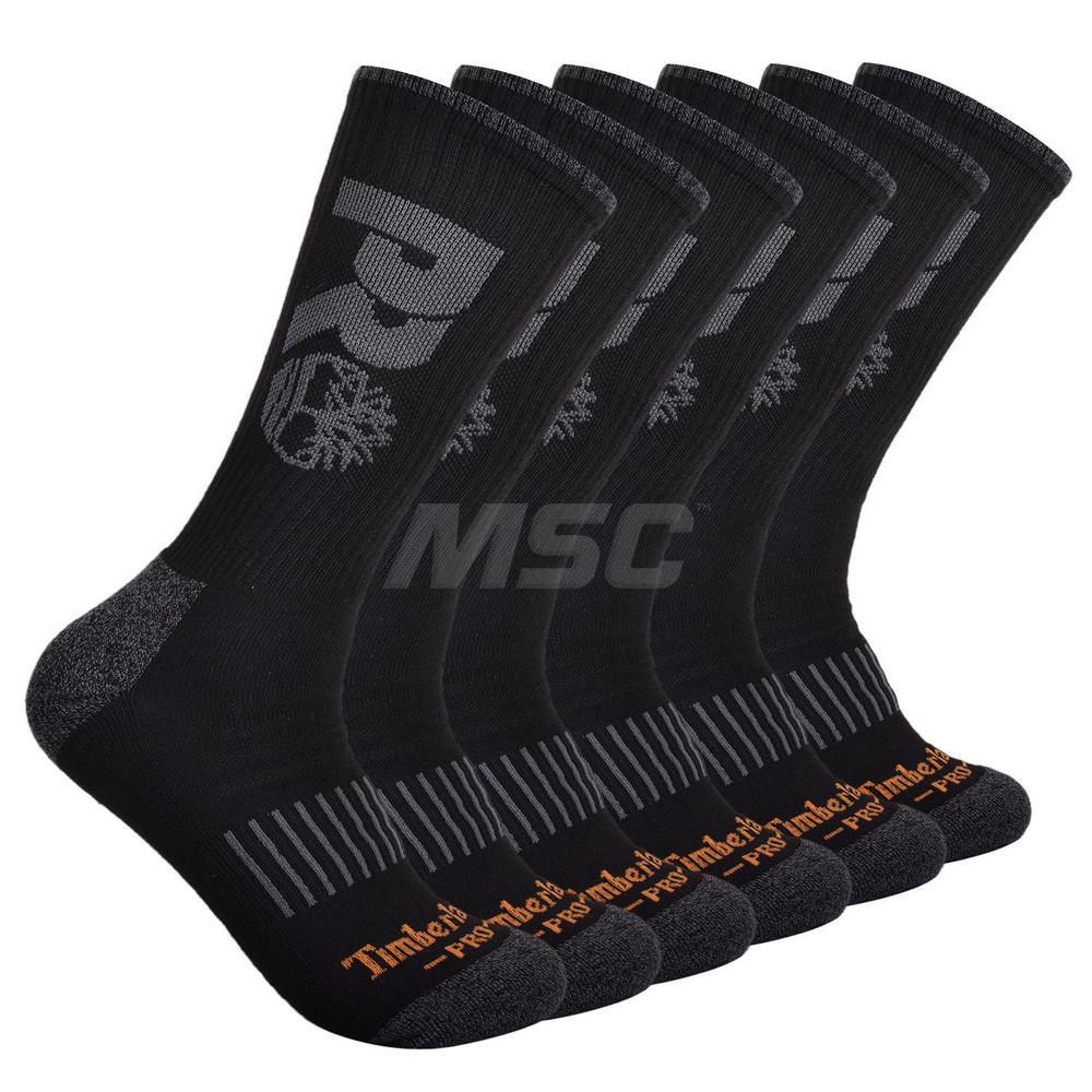 Socks; Gender: Men's ; Material: Polyester; Cotton; Spandex ; Size: Large ; Color: Black ; UNSPSC Code: 53102402
