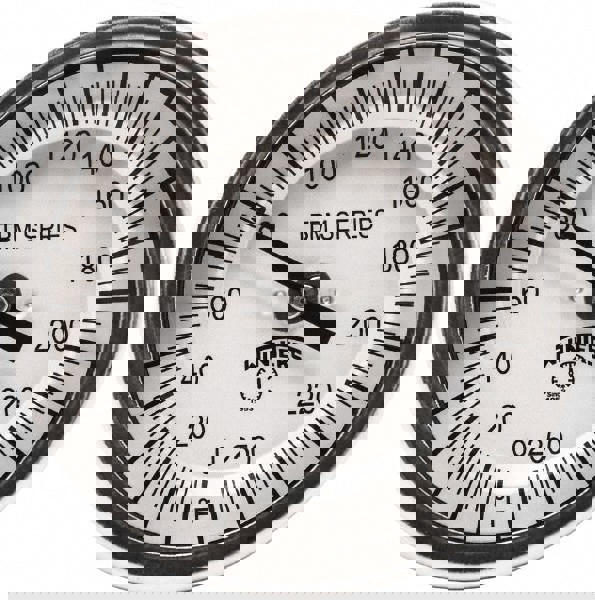 Bimetal Dial Thermometer: 20 to 250 &deg; F, 3