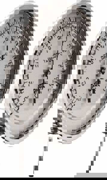 Bimetal Dial Thermometer: 0 to 140 &deg; F, 5