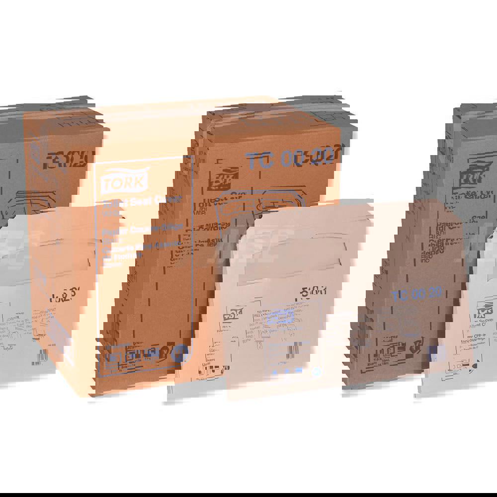 Toilet Seat Covers; Dispenser Compatibility: Tork V1 Toilet Cover Dispensers - 344080, 344088, 1951001, 99A ; Color: White ; Sheets per Pack: 250 ; Features: Half-Fold Design ; Width (Inch): 14-1/2 ; Length (Inch): 17