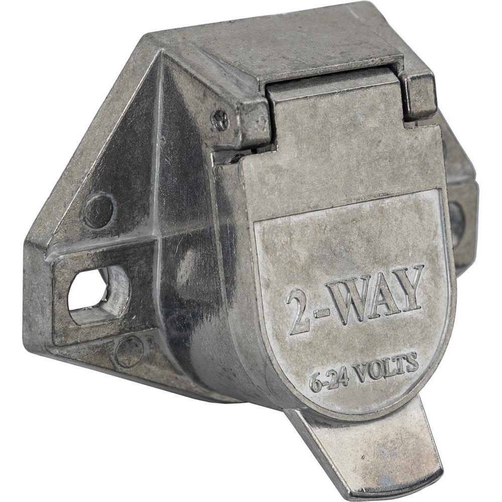 Automotive Wiring Connectors; Product Type: Trailer Connector ; Fits Vehicle Make: Universal ; Material: Die-Cast Zinc ; Warranty: 1 Year ; Number Of Pins: 2 ; UNSPSC Code: 39121409