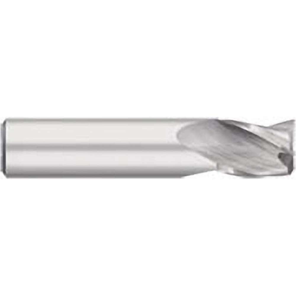 Square End Mill: 0.0313'' Dia, 1/16'' LOC, 1/8'' Shank Dia, 1-1/2'' OAL, 3 Flutes, Solid Carbide
