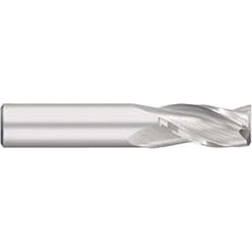 Square End Mill: 0.1719'' Dia, 5/8'' LOC, 3/16'' Shank Dia, 2'' OAL, 3 Flutes, Solid Carbide