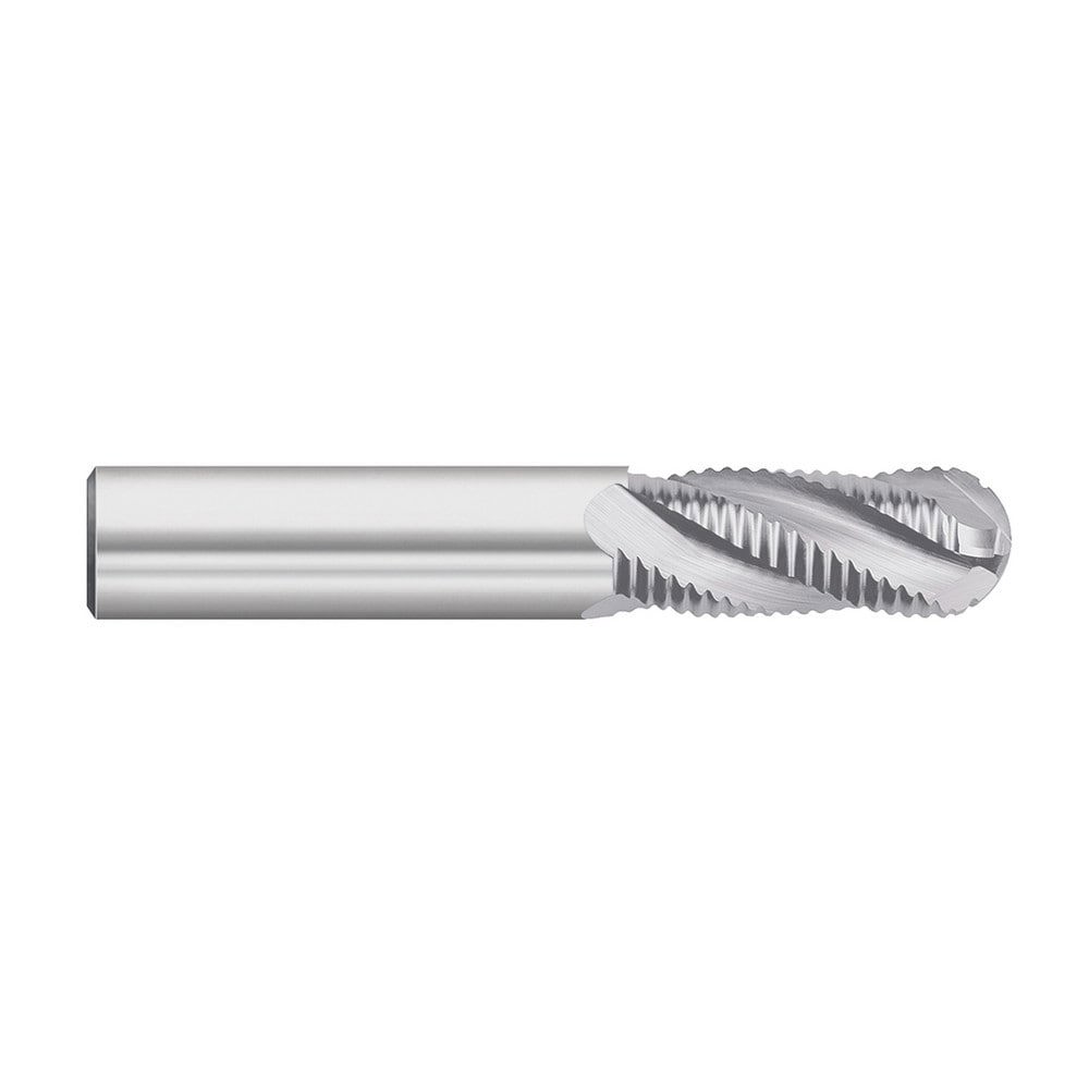 Roughing End Mills; Mill Diameter (Fractional Inch): 5/16 ; Number Of Flutes: 4 ; Pitch: Fine ; Length of Cut: 7/8 (Inch); Shank Diameter (Inch): 5/16 ; End Type: Ball