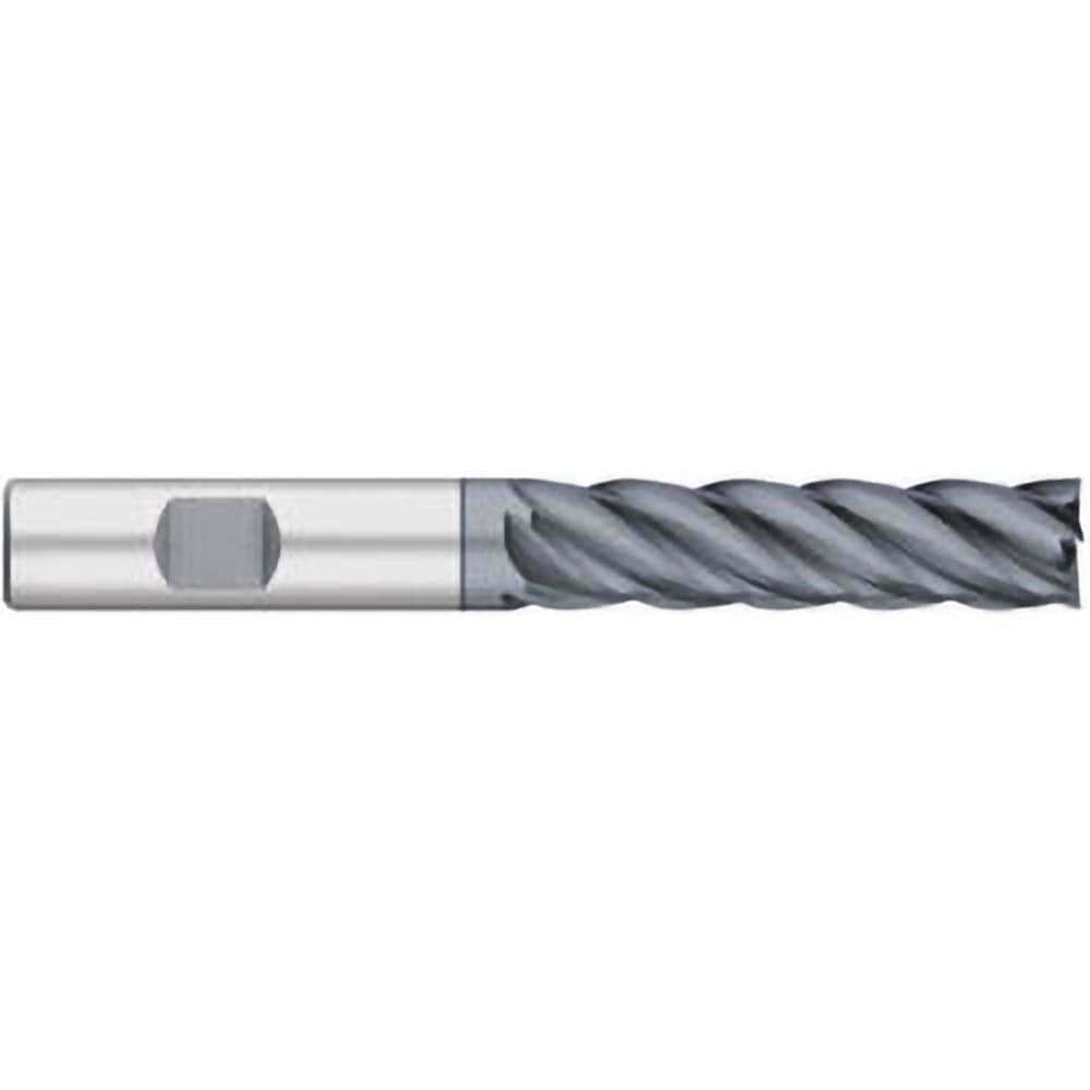 Square End Mill: 5/8'' Dia, 2-1/4'' LOC, 5/8'' Shank Dia, 5'' OAL, 5 Flutes, Solid Carbide