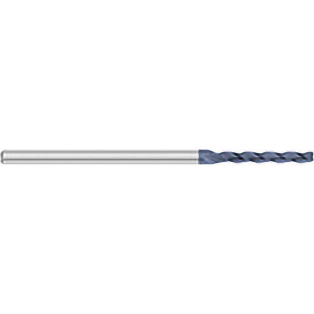 Square End Mill: 0.04'' Dia, 0.2'' LOC, 1/8'' Shank Dia, 2-1/2'' OAL, 3 Flutes, Solid Carbide