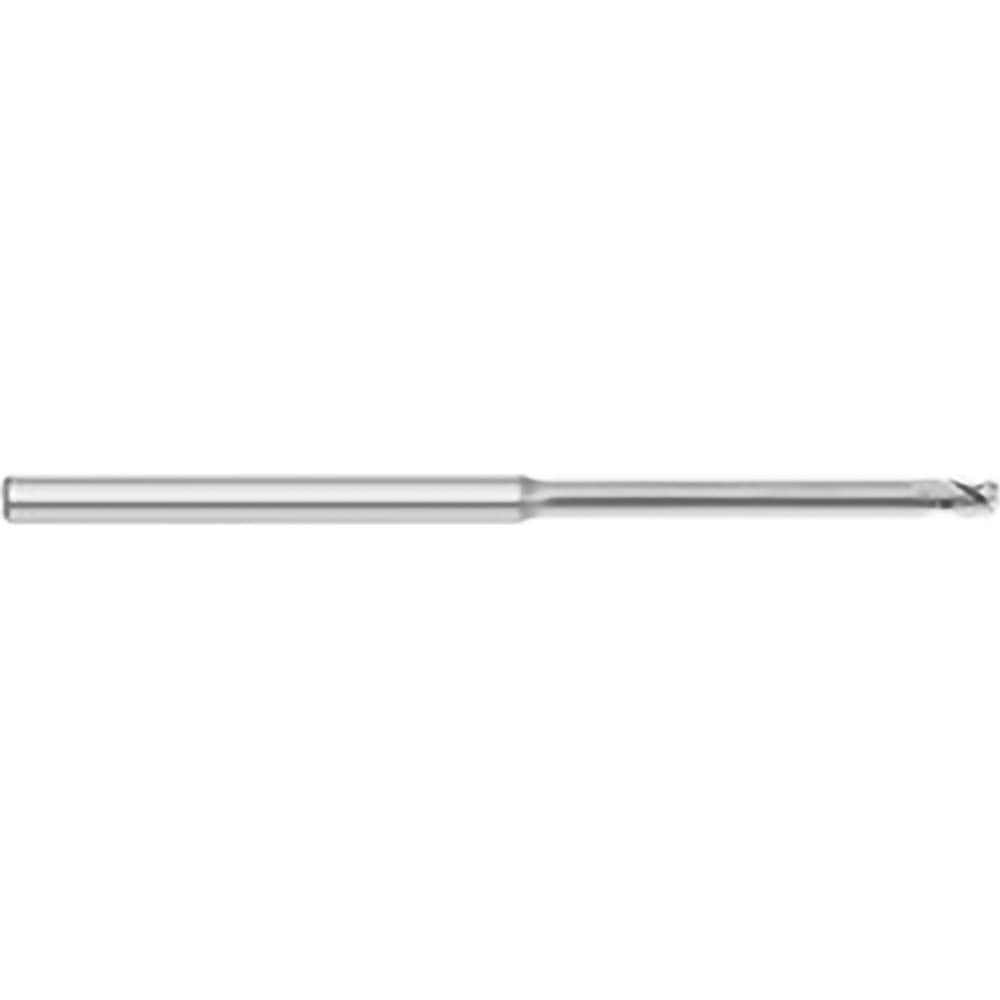 Square End Mill: 0.055'' Dia, 0.082'' LOC, 1/8'' Shank Dia, 2-1/2'' OAL, 3 Flutes, Solid Carbide