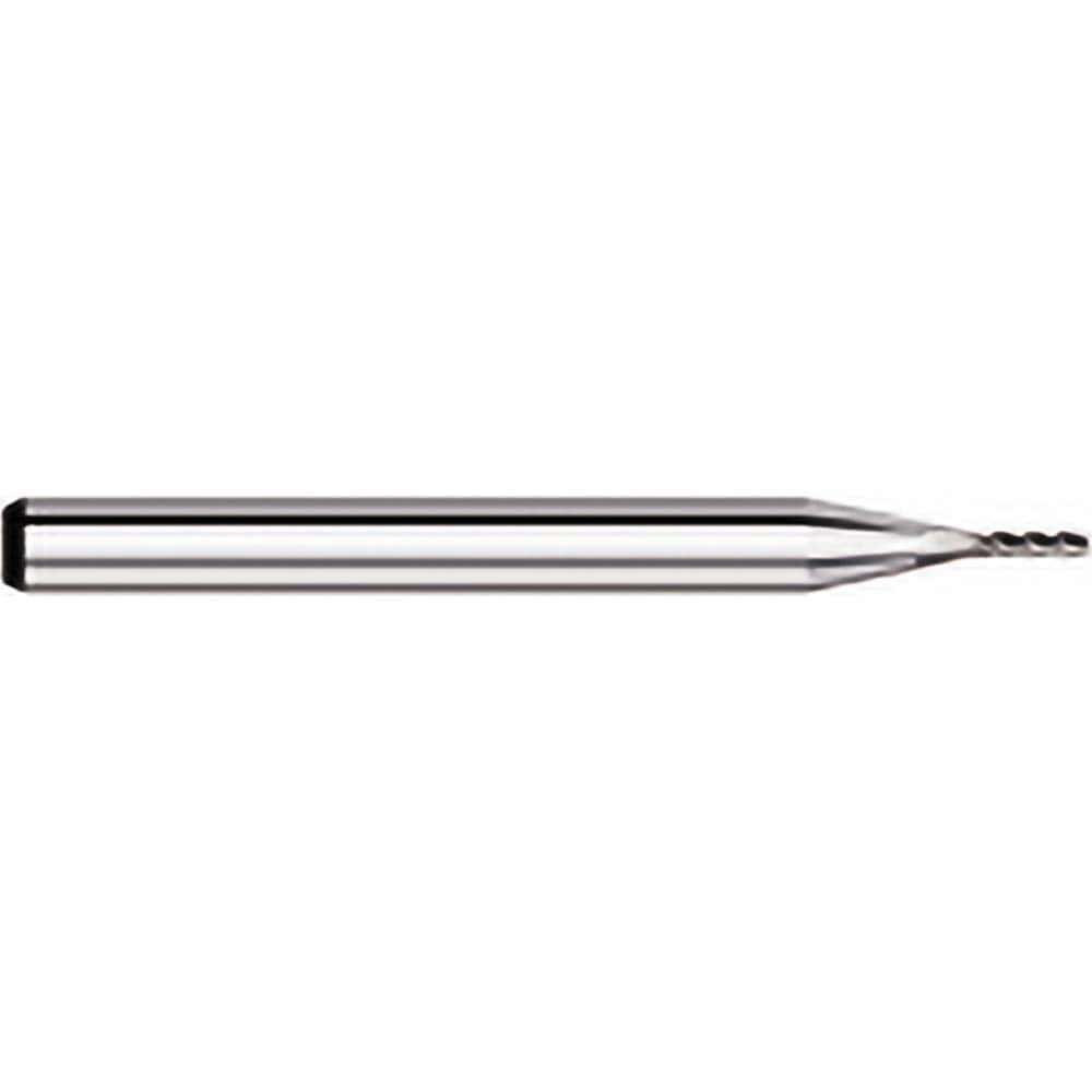 Square End Mill: 0.095'' Dia, 0.285'' LOC, 1/8'' Shank Dia, 1-1/2'' OAL, 4 Flutes, Solid Carbide