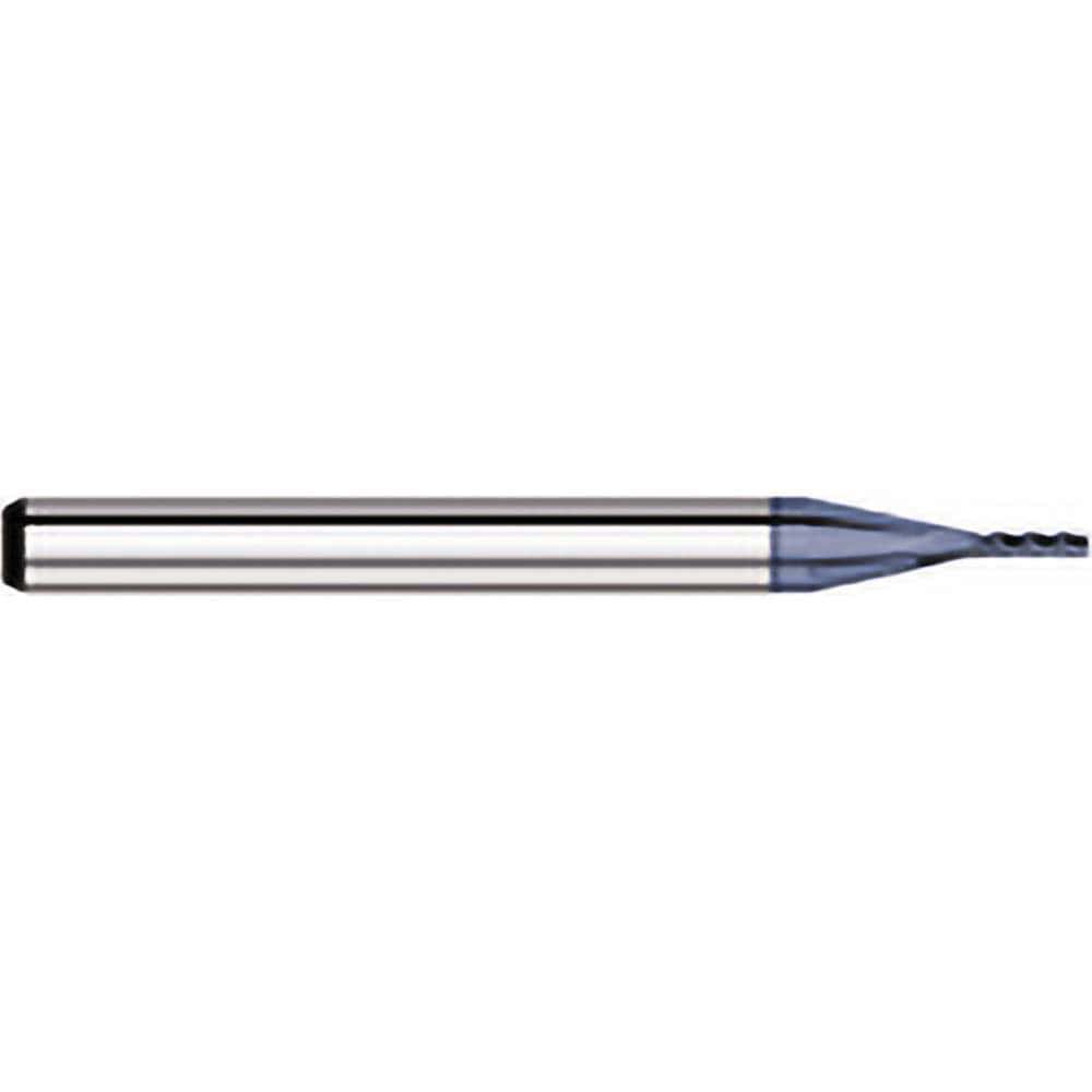Square End Mill: 0.013'' Dia, 0.039'' LOC, 1/8'' Shank Dia, 1-1/2'' OAL, 4 Flutes, Solid Carbide