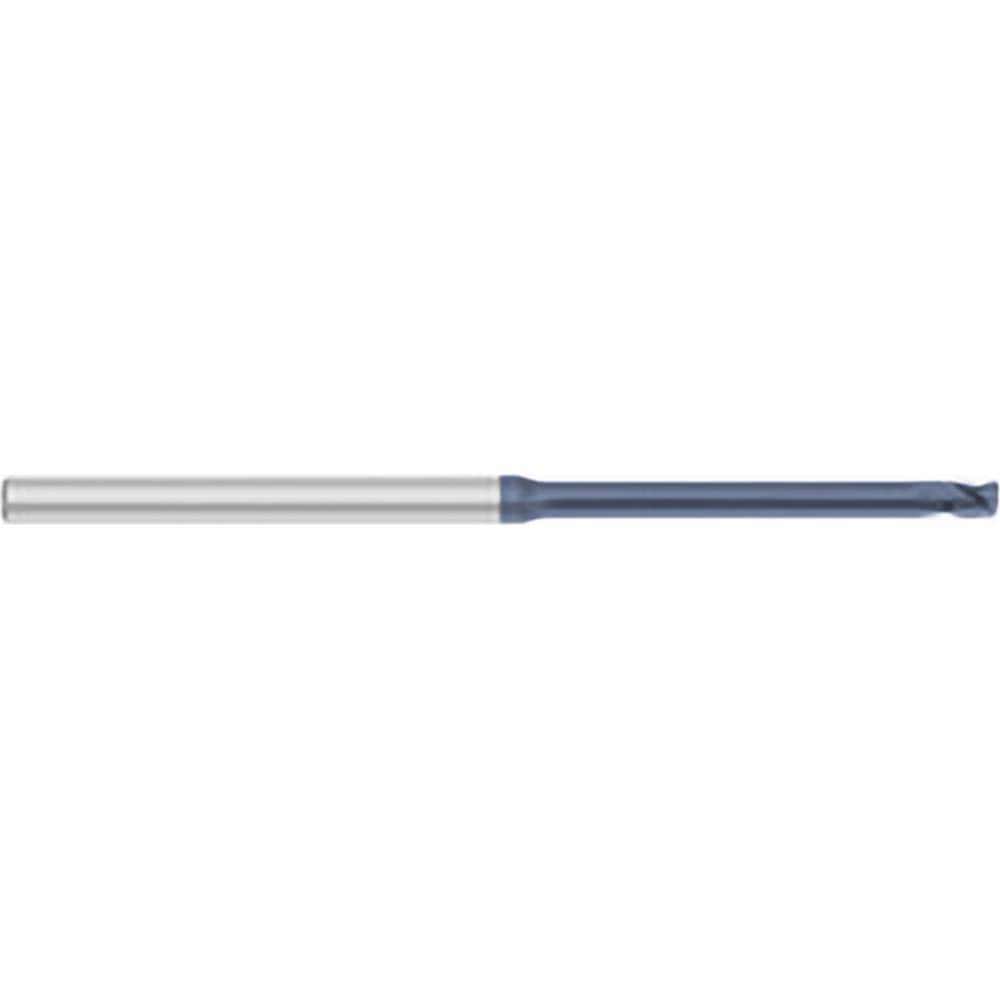 Square End Mill: 0.03'' Dia, 0.045'' LOC, 1/8'' Shank Dia, 2-1/2'' OAL, 3 Flutes, Solid Carbide