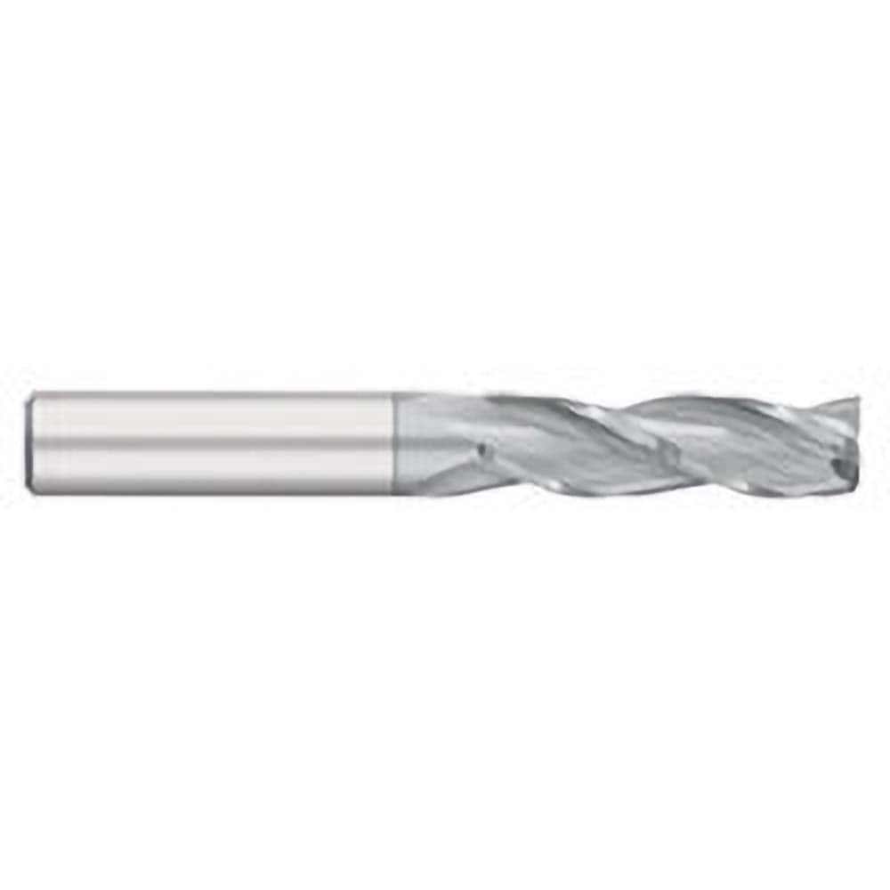 Square End Mill: 1'' Dia, 2-1/4'' LOC, 1'' Shank Dia, 5'' OAL, 3 Flutes, Solid Carbide