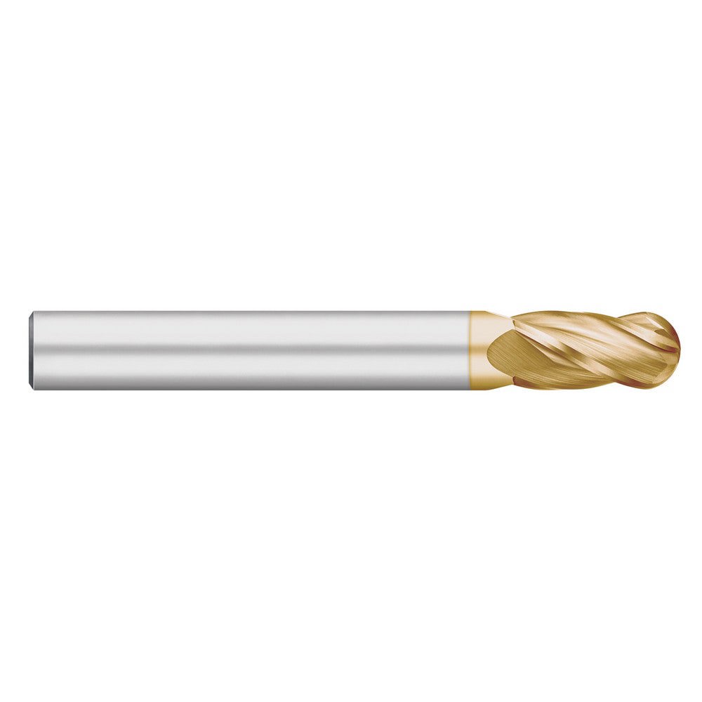Ball End Mills; Mill Diameter (Inch): 1in ; Mill Diameter (Decimal Inch): 1.0000in ; Number Of Flutes: 4 ; End Mill Material: Solid Carbide ; Length of Cut (Inch): 2-1/4in ; Shank Diameter (Inch): 1in