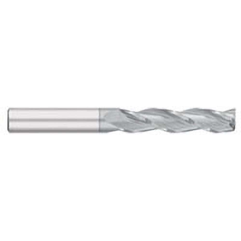 Square End Mill: 1/4'' Dia, 1-1/2'' LOC, 1/4'' Shank Dia, 4'' OAL, 3 Flutes, Solid Carbide