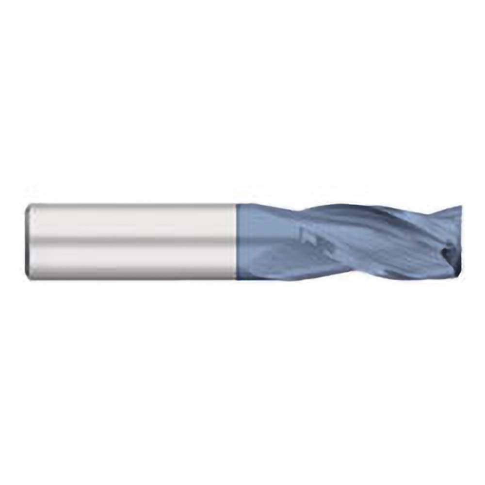Square End Mill: 0.3438'' Dia, 1'' LOC, 3/8'' Shank Dia, 2-1/2'' OAL, 3 Flutes, Solid Carbide