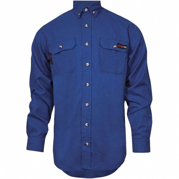 Fire-Resistant Shirt: 3X-Large, Royal Blue, Polyester, 5.5 oz