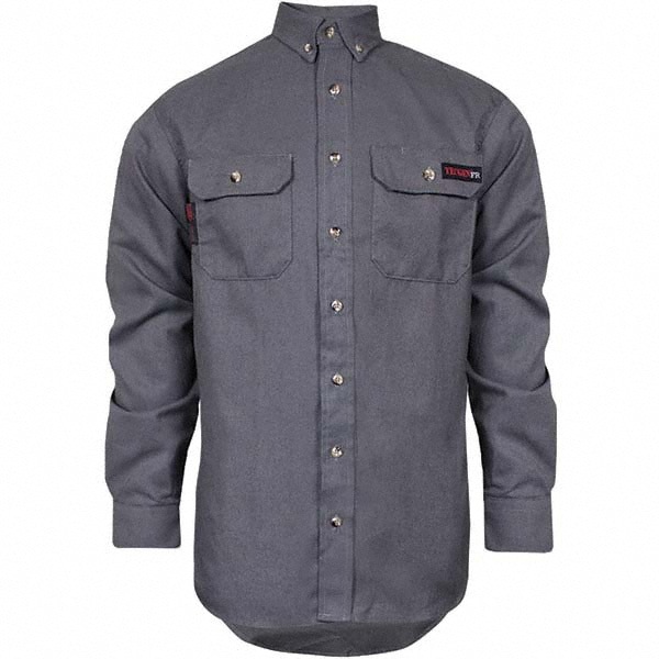 Fire-Resistant Shirt: Medium, Gray, Polyester, 5.5 oz