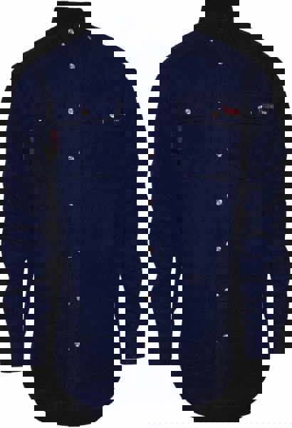 Fire-Resistant Shirt: 3X-Large, Navy Blue, Polyester, 5.5 oz