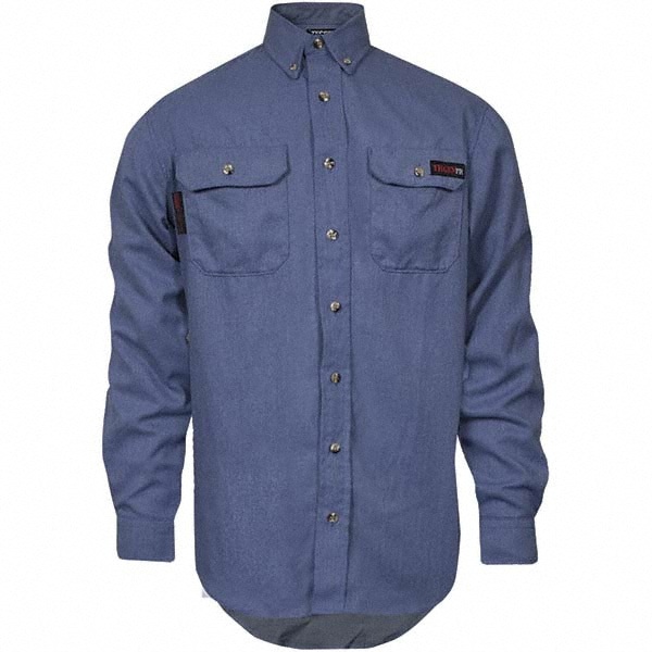 Fire-Resistant Shirt: X-Large, Light Blue, Polyester, 5.5 oz