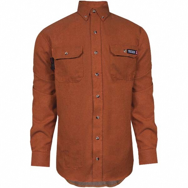 Fire-Resistant Shirt: Small, Orange, Polyester, 5.5 oz