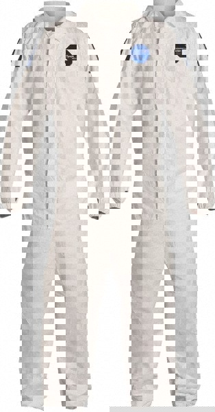 Disposable Coveralls: Size 2X-Large, Film Laminate, Zipper Closure