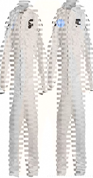 Disposable Coveralls: Size Medium, Film Laminate, Zipper Closure