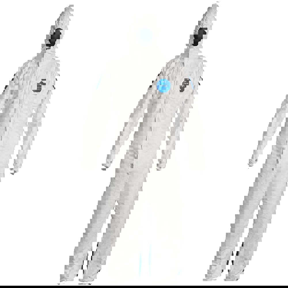 Disposable Coveralls: Size 2X-Large, Film Laminate, Zipper Closure