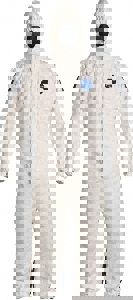 Disposable Coveralls: Size Medium, Film Laminate, Zipper Closure