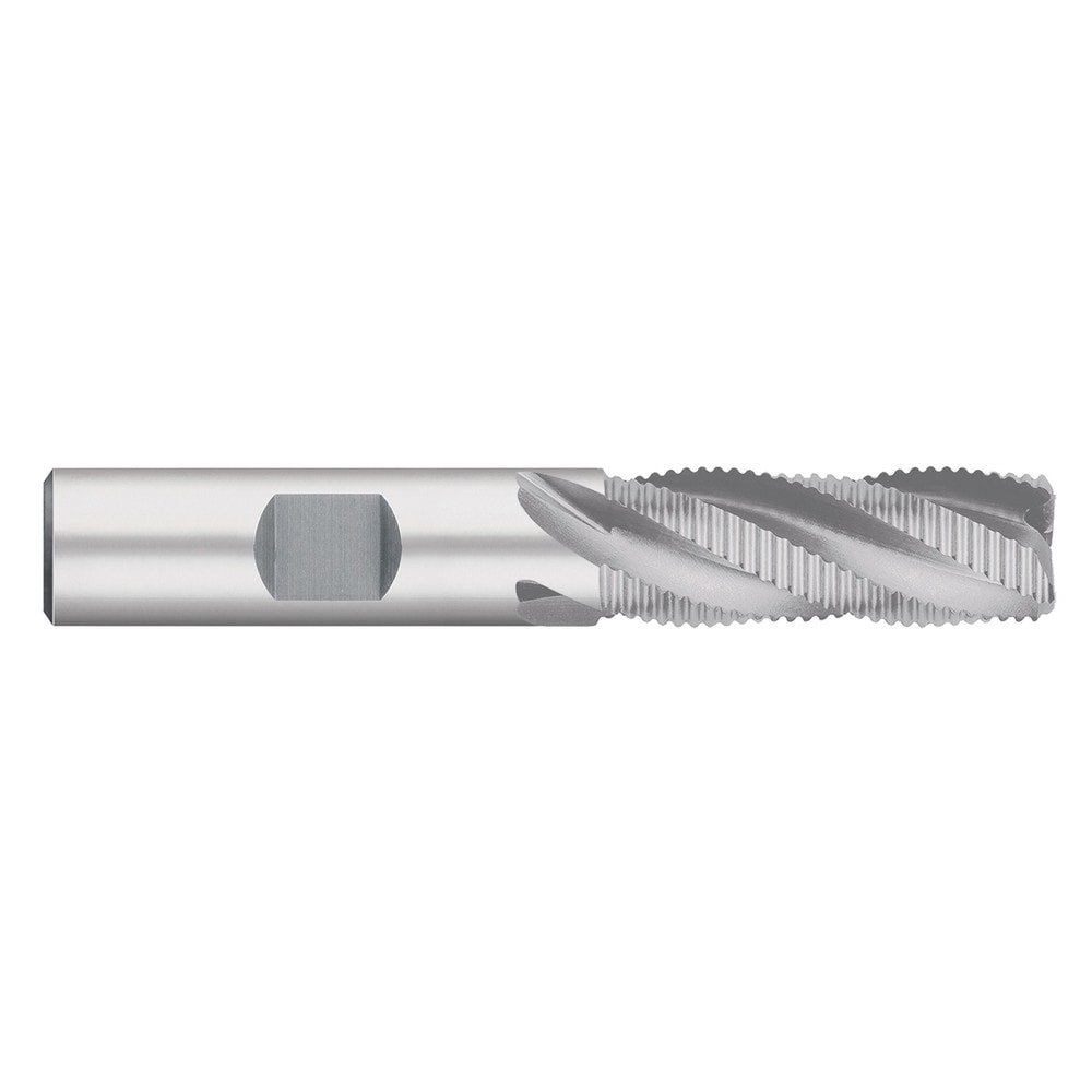 Roughing End Mills; Mill Diameter (Fractional Inch): 1/2 ; Number Of Flutes: 4 ; End Mill Material: Cobalt ; Length of Cut: 1-1/4 (Inch); Coating/Finish: Bright/Uncoated ; Shank Diameter (Inch): 1/2
