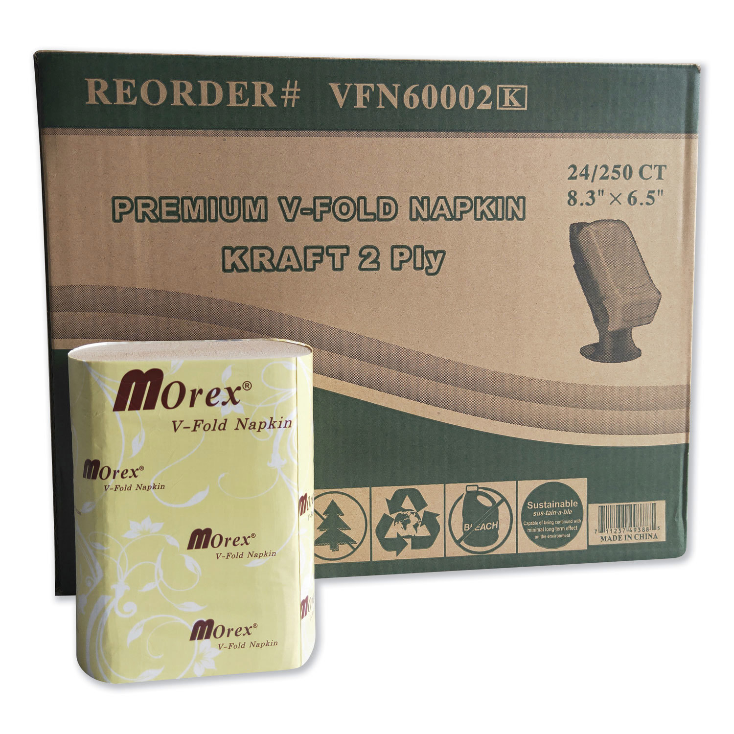 NAPKINS,V-FOLD,INTRLVD,BR