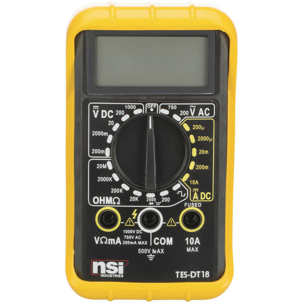 Multimeters; Multimeter Type: Digital ; Measures: AC Voltage; Amps; Continuity; DC Voltage; Diode Test ; Maximum AC Current (mA): 200 ; Maximum DC Current (A): 1000 ; Maximum AC Current (A): 750