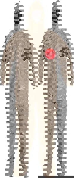 Disposable Coveralls: Size Medium, 3.5 oz, Hazmat, Storm Flap Closure