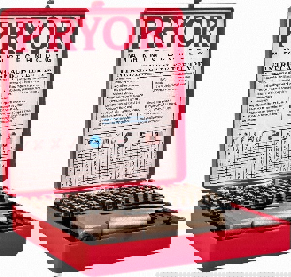 112 Piece, 1/8 Inch Character, Hardened Steel Type Set