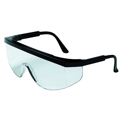 Safety Glasses: Scratch-Resistant, Polycarbonate, Clear Lenses, Half-Framed