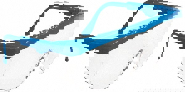 Safety Glasses: Scratch-Resistant, Polycarbonate, Clear Lenses, Half-Framed