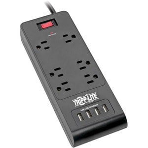 6OUT SURGE PROTECTOR STRIP 4 USB PORTS 6