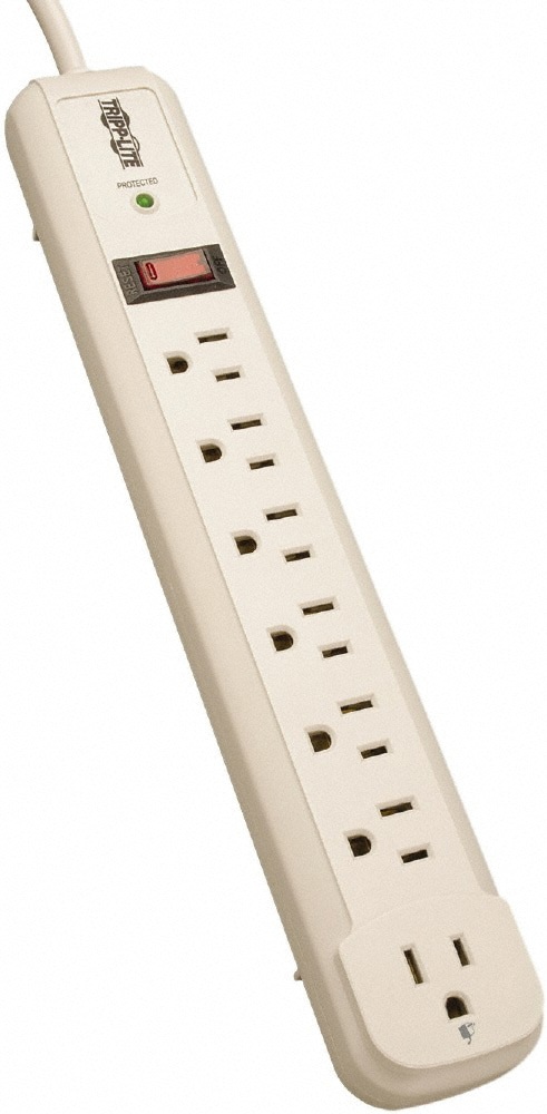 7 Outlets, 120 VAC15 Amps, 4' Cord, Power Outlet Strip
