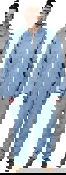 Disposable Coveralls: Flame-Resistant, Size 2X-Large, 2.4 oz, FR Disposable, Zipper Closure