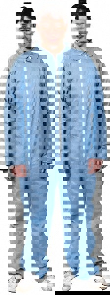 Disposable Coveralls: Flame-Resistant, Size X-Large, 2.4 oz, FR Disposable, Zipper Closure