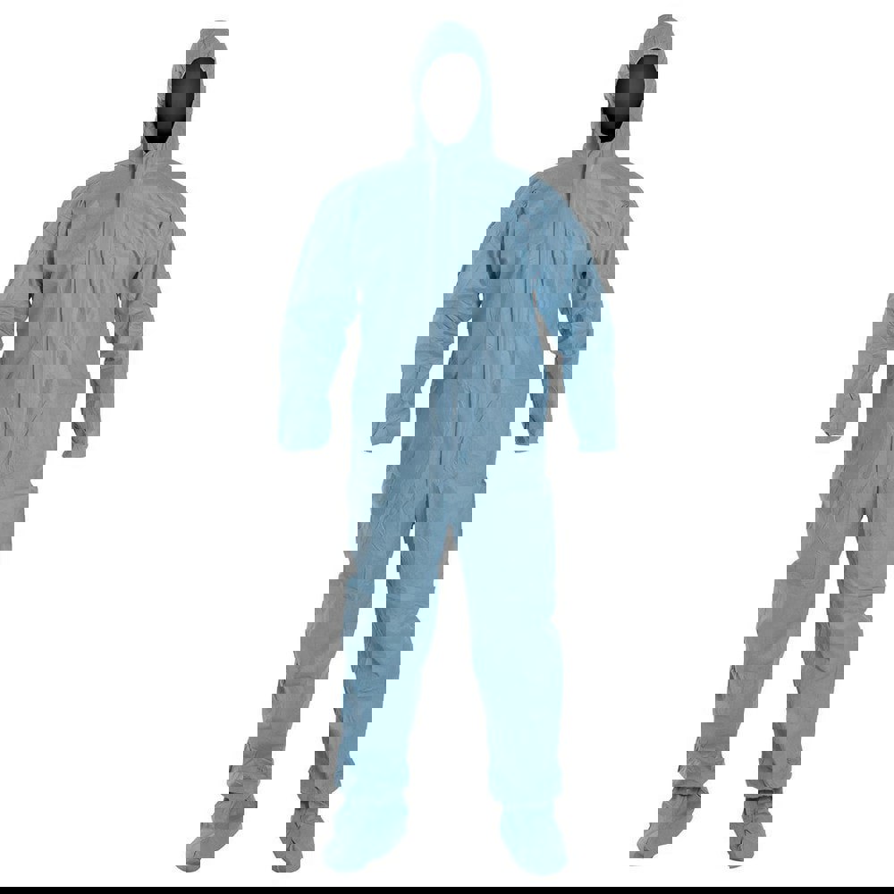 Disposable Coveralls: Size 3X-Large, 2.4 oz, Storm Flap Closure