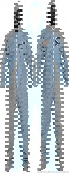 Disposable Coveralls: Flame-Resistant, Size X-Large, 2.4 oz, FR Disposable, Zipper Closure