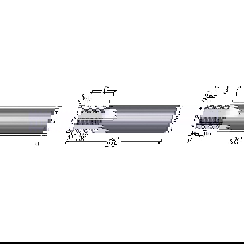 Straight Flute Thread Mill: #10 to 24, Internal, 3 Flutes, 1/4