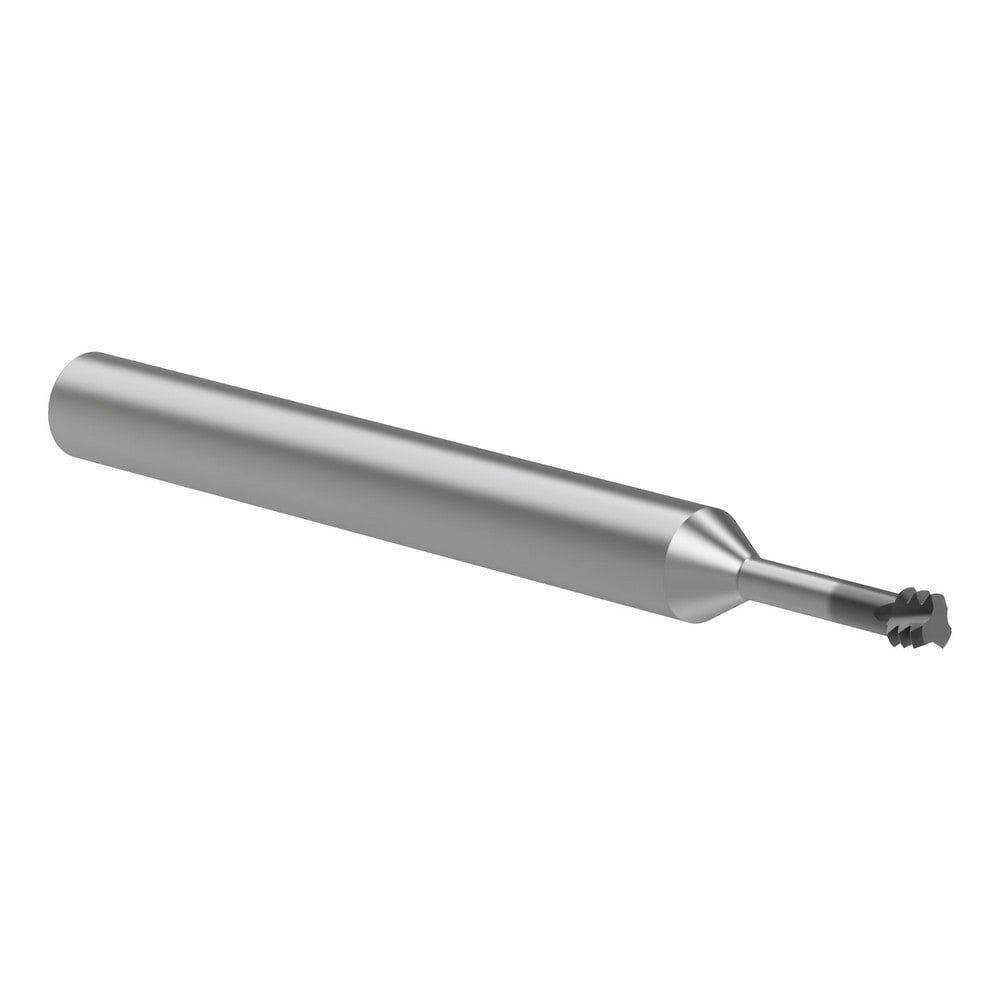 Helical Flute Thread Mills; Material: Carbide ; Thread Size (Inch): #8 ; Thread Type: UN ; Shank Diameter (mm): 6.0000 ; Cutting Diameter (mm): 3.20 ; Length of Cut (mm): 12.4500