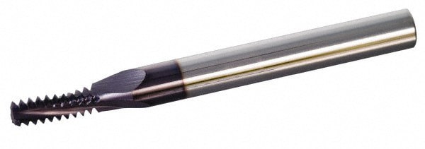 Helical Flute Thread Mill: 1/4-40, Internal, 3 Flute, 1/4