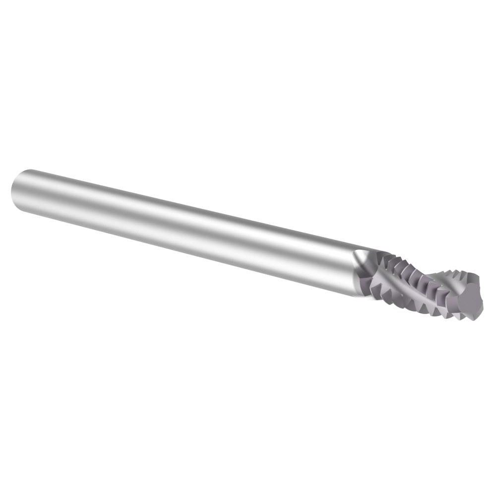 Helical Flute Thread Mill: #10-28, Internal & External, 3 Flute, 1/8