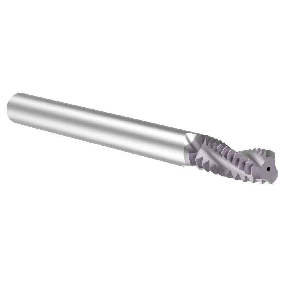 Helical Flute Thread Mill: 1/4-20, Internal & External, 3 Flute, 0.187