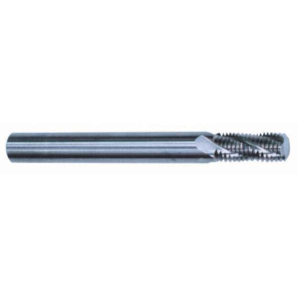 Straight Flute Thread Mill: 3/8-28, External & Internal, 4 Flutes, 1/4