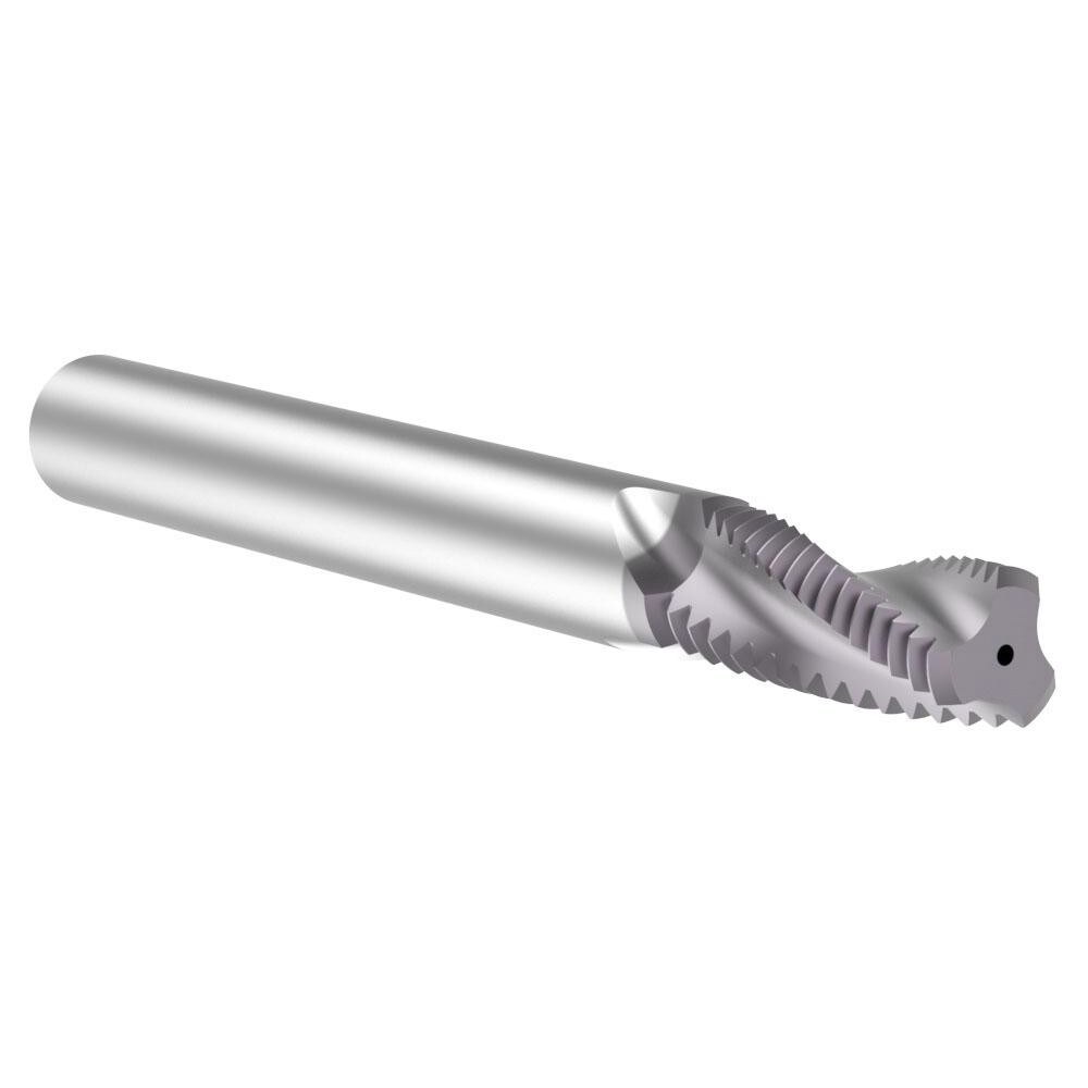 Helical Flute Thread Mill: 5/16-24, Internal & External, 3 Flute, 1/4