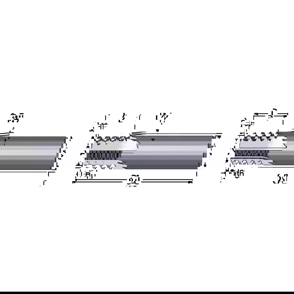 Straight Flute Thread Mill: 1/4-18 & 3/8-18, External & Internal, 4 Flutes, 3/8