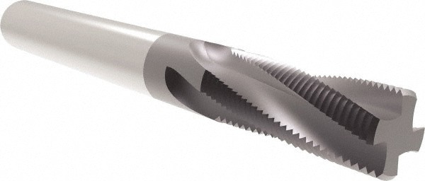 Helical Flute Thread Mill: 3/8-16, Internal & External, 4 Flute, Solid Carbide