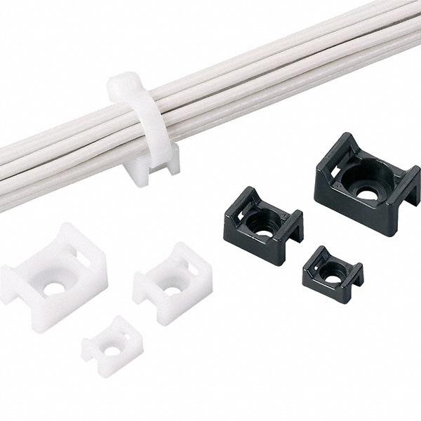 Natural (Color), Nylon, One-Piece Cable Tie Cradle Mounting Base
